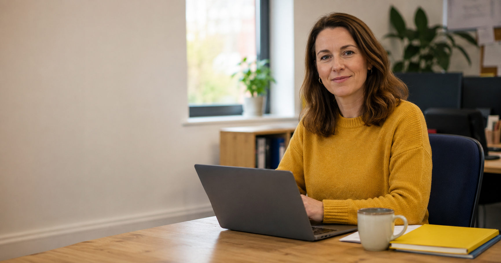 Woman checking her eligibility for an AI apprenticeship at work